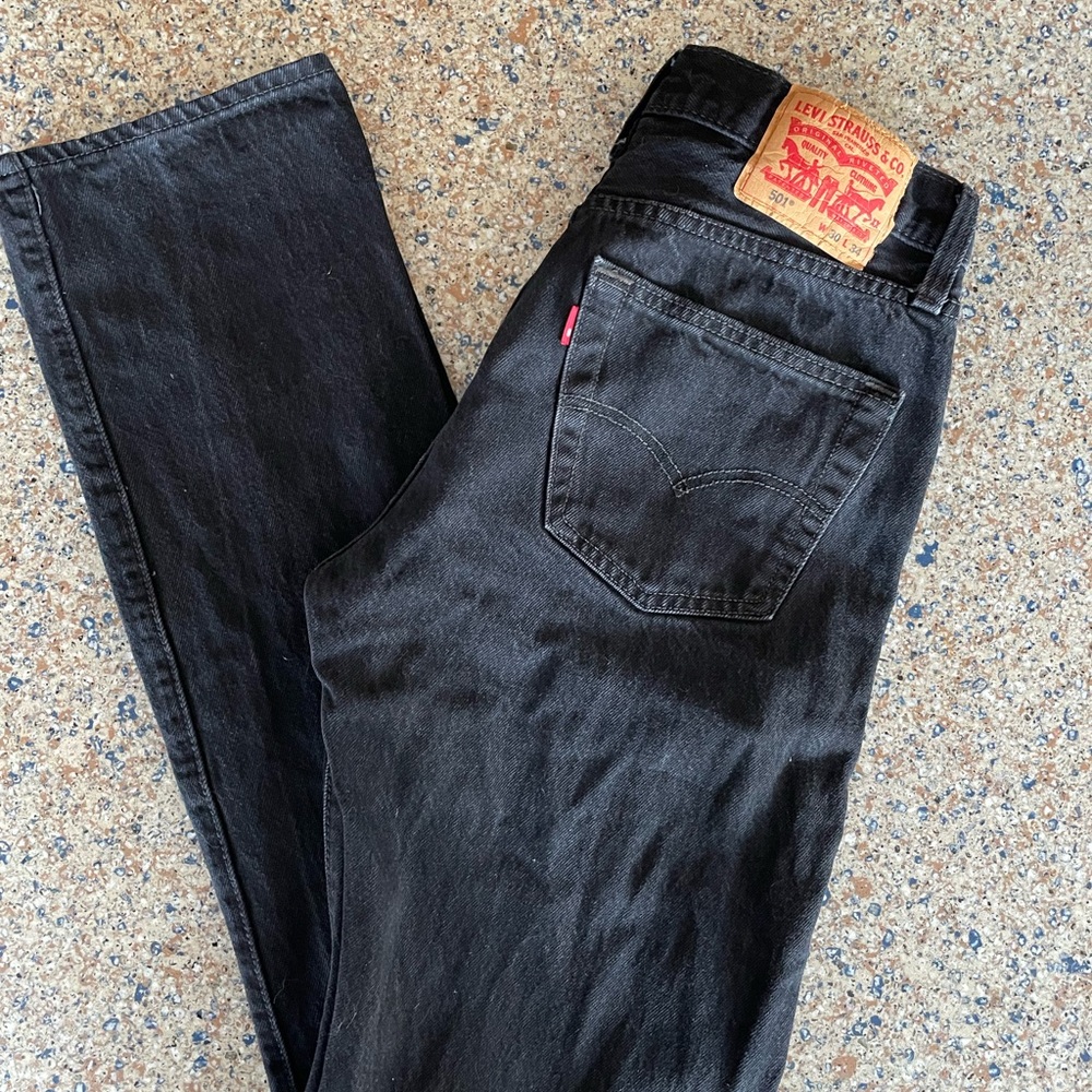 Levi's 501 30x34 black Men's Jeans - Picture 2 of 5